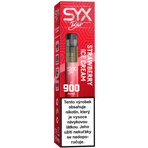 Elektronická cigareta jednorázová Syx Bar 900 Strawberry Ice Cream 16,5mg/ml Q