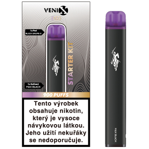 Elektronická cigareta Venix Max Starter Kit Black - Pod Black Grape 20mg/ml Q