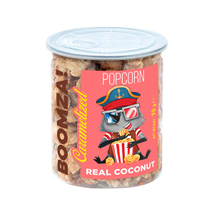 Popcorn Boomza karamelizovaný s příchutí kokosu "Real Coconut" 90g tuba