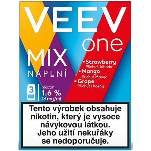 Pod Veev One Exploratory pack MIX3 Strawberry, Mango a Grape 18mg/ml