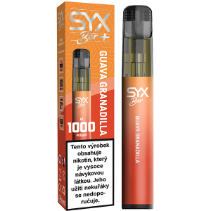 Elektronická cigareta jednorázová Syx Bar+ 1000 Guava Granadilla 16,5mg/ml